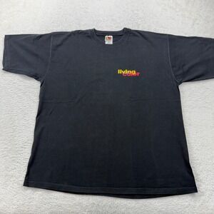 VTG Living Colour Band T Shirt Black Fruit of the Loom Lofteez XL Cotton